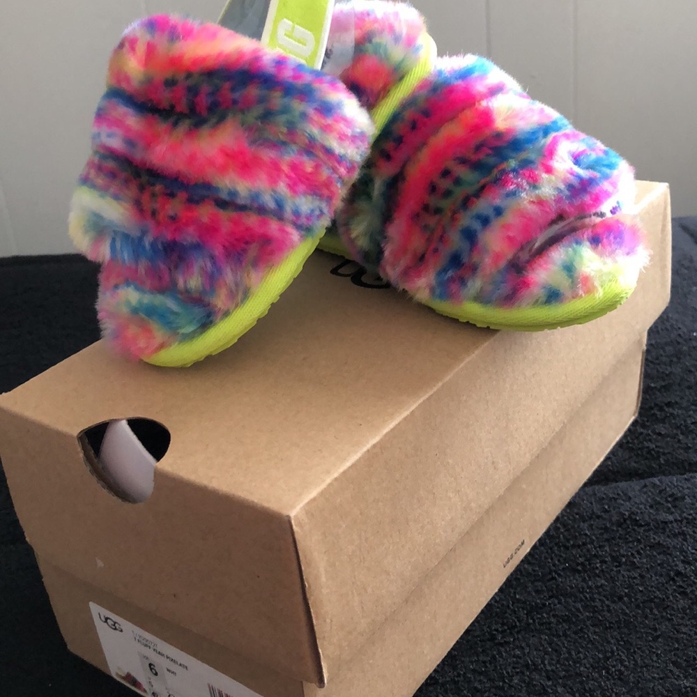 Toddler Girls UGG FLUFF Sandal Slipper